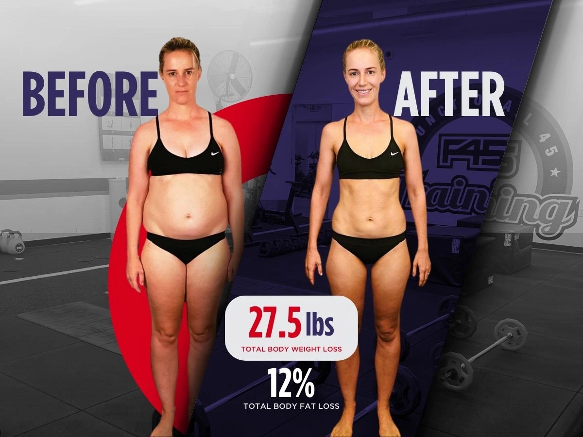 F45 member before and after transformation 1